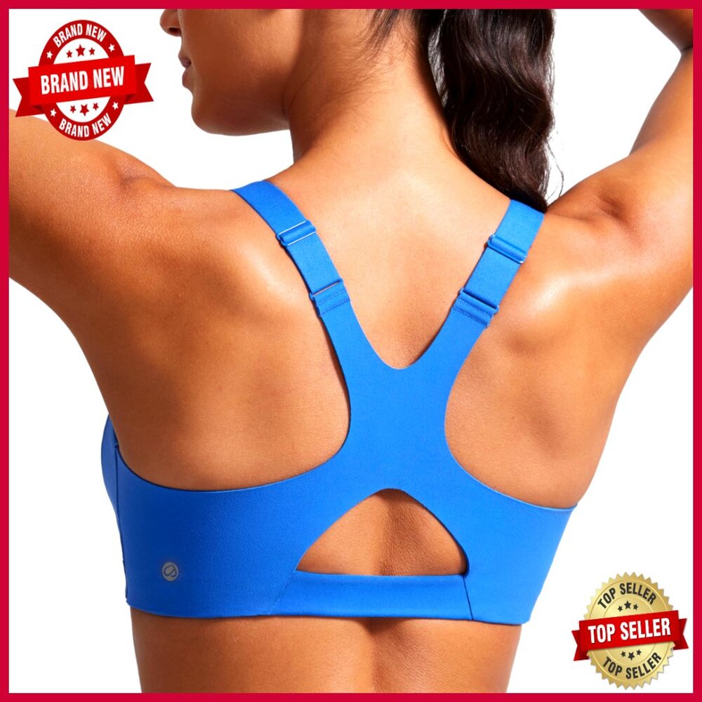 Medium Impact Sports Bra Racerback Adjustable Straps Padded Workout Top